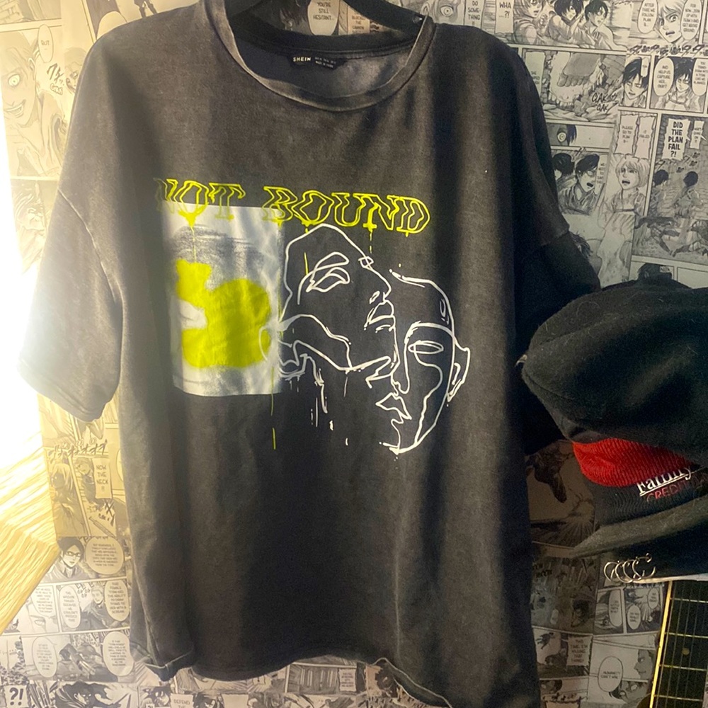 SHEIN Glow in the dark T-Shirt Dark Gray